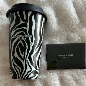 Saint Laurent Black and White Zebra Print Mug